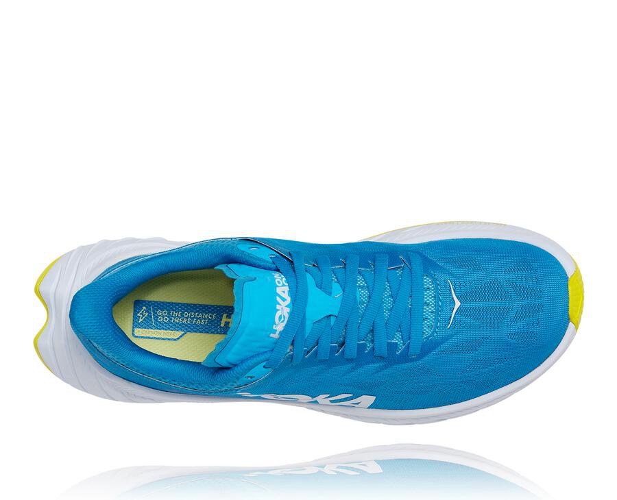 Tenis Hoka One One Feminino Azuis/Branco - Carbon X 2 - 894-JTAKND